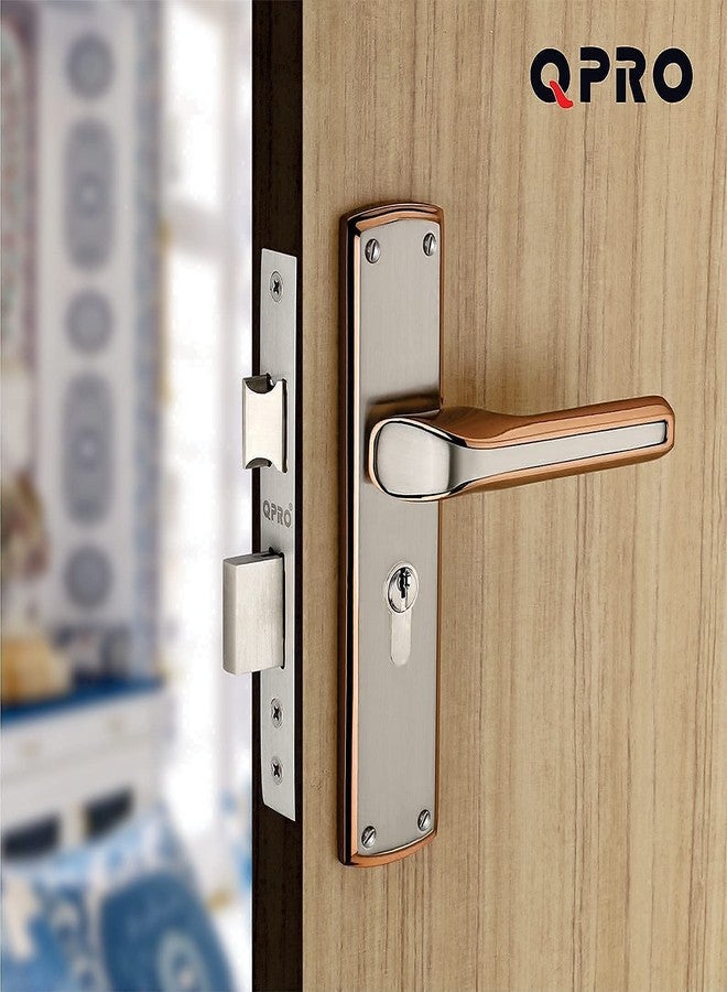 QPRO® Mortise Door Handle Set with Lock Body | 3 Reversible Computer Brass Keys for Bathroom, Bedroom, Living Room's Door(Rose Gold Finish,HH - 704, C.Y, 70 MM O.S.K Brass Cylinder) - Image 5